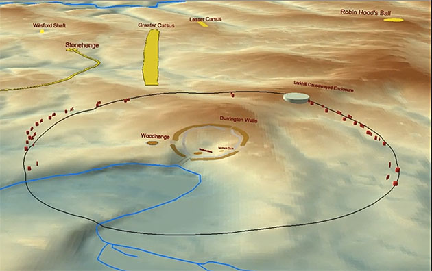 Lageplan des Schachtgruben-Kreis von Durrington Copyright: University of Rochester