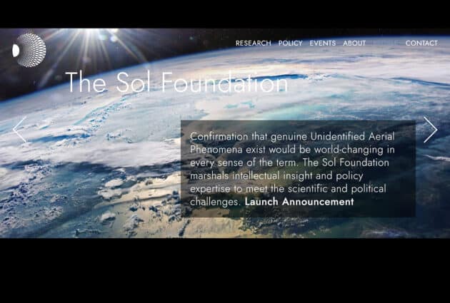 Screenshot der Internetseite der neuen „Sol Foundation“.Copyright: thesolfoundation.org