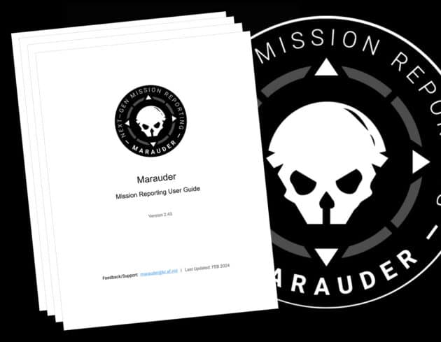 Titel des „Marauder - Mission Reporting User Guide“ Version 2.43.Quelle/Copyright: US Dept. of Defense / TheBlackVault.com